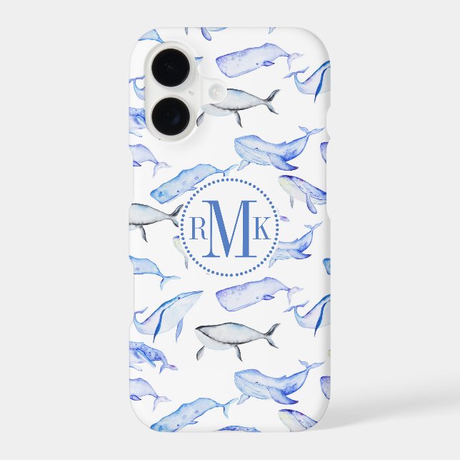 Watercolor Blue Whale Pattern (Back)