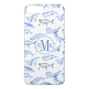 Watercolor Blue Whale Pattern Case-Mate iPhone Case