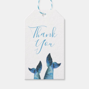 Watercolor Blue Whale Tale Wedding Gift Tags