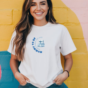 Watercolor blue white baby shower boy gift  Tri-Blend shirt