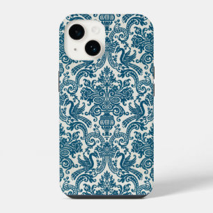 Watercolor Blue & White Floral Vintage Pattern iPhone 14 Case