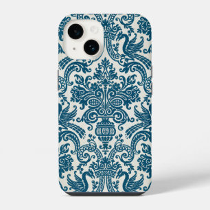 Watercolor Blue & White Floral Vintage Pattern iPhone 14 Case