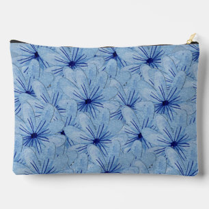 Watercolor Blue Wild Flowers Bouquet Accessory Pouch
