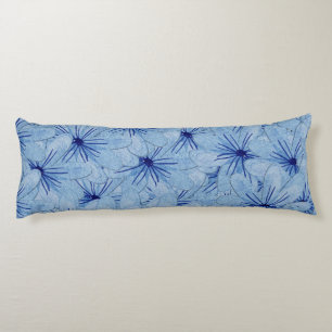 Watercolor Blue Wild Flowers Bouquet Body Cushion