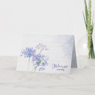 Watercolor Blue Wildflowers Sympathy Card