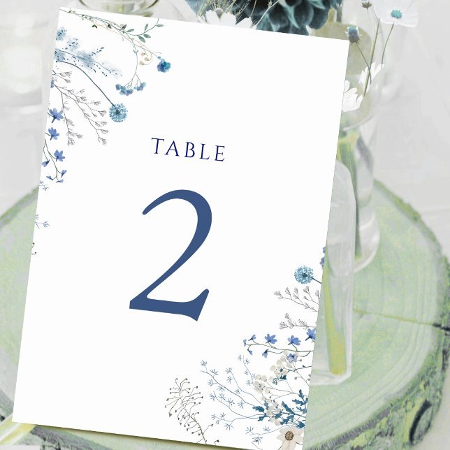 watercolor blue wildflowers Table Number 2 (Creator Uploaded)