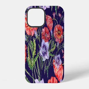 Watercolor Bluebell Poppy Array iPhone 12 Case