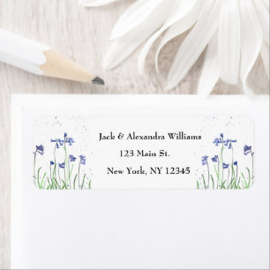 Watercolor Bluebells Flowers Return Address