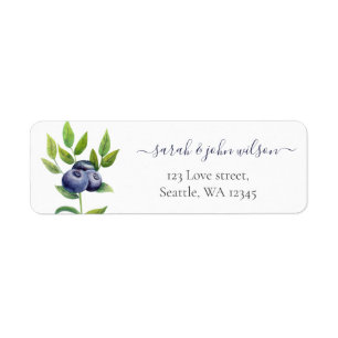 watercolor blueberries blue botanical wedding