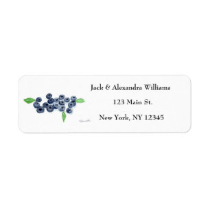 Watercolor Blueberries Farmhouse Return Address