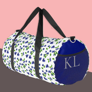 Watercolor Blueberries Pattern Berry Custom Duffle Bag