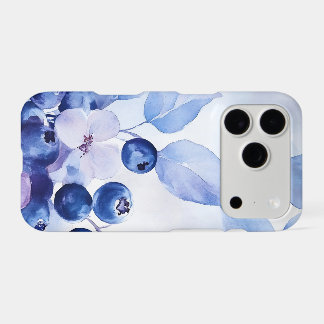 Watercolor Blueberry Botanical Pattern iPhone Case