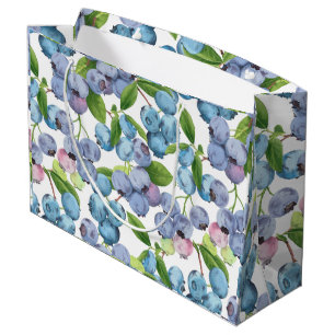 Watercolor Blueberry Large Gift Bag