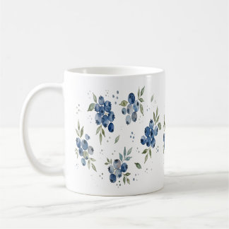 Watercolor Blueberry Pattern – Cute Botanical Berr Coffee Mug