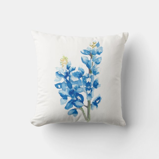 Watercolor Bluebonnet Cushion (Front)