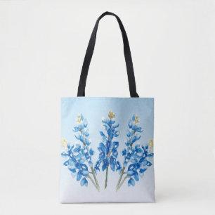 Watercolor Bluebonnets Tote Bag