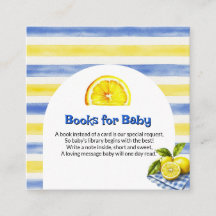 Watercolor BlueYellow Stripe Lemon Books for Baby