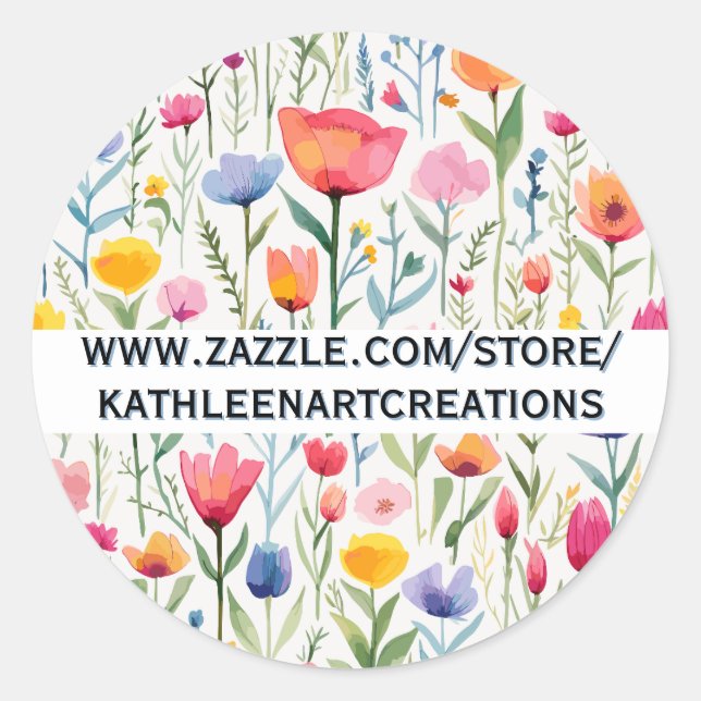 Watercolor Blush Botanical Floral   Classic Round Sticker (Front)