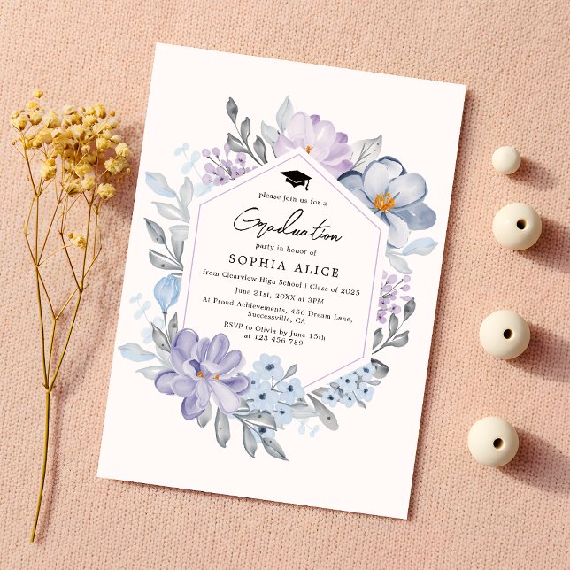 Watercolor Blush Floral 2025 Graduation Party Invitation (Creator Uploaded)