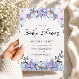 Watercolor Blush Floral Elegant Baby Shower Invitation