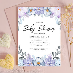 Watercolor Blush Floral Elegant Baby Shower Invitation