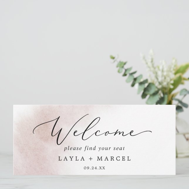 Watercolor Blush Hanging Seating Chart Header (Standing Front)