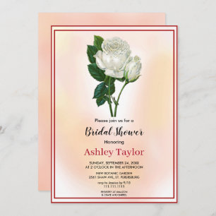 Watercolor blush pink fall floral Bridal Shower Invitation