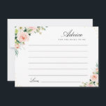watercolor blush pink floral advice card<br><div class="desc">A simple floral design with beautiful blush pink watercolor flowers. Feel free to change the colours and text details.</div>