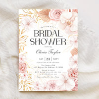 Watercolor Blush Pink Floral Bridal Shower