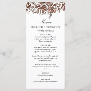 Watercolor blush pink floral menu