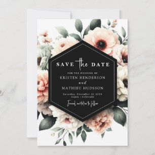 Watercolor Blush Pink Floral Wedding Save The Date