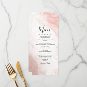 Watercolor Blush Pink Gold Ink Menu
