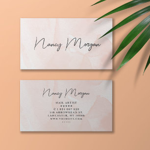 Watercolor Blush Pink Handwritten Script Business Card