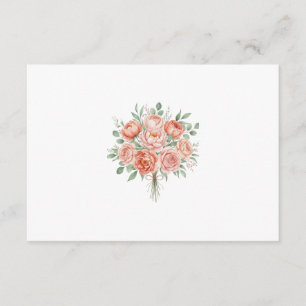 Watercolor Blush Pink Peony and Rose Floral Coffee RSVP Card
