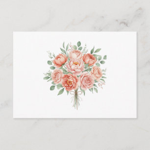 Watercolor Blush Pink Peony and Rose Floral Coffee RSVP Card