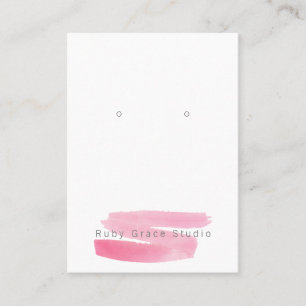 Watercolor Blush Pink Stroke Earring Display Card