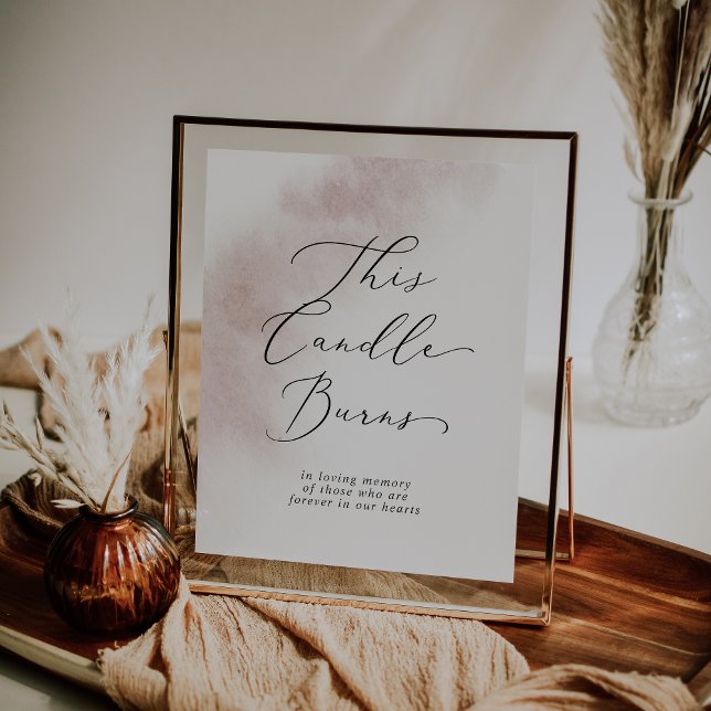 Watercolor Blush This Candle Burns Memorial Sign (Creator Uploaded)