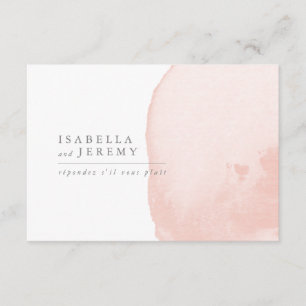 Watercolor blush wedding reply R.S.V.P card