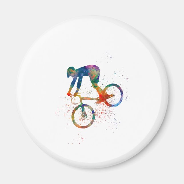 Watercolor bmx bike magnet (Front)