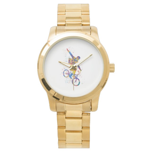 Watercolor bmx rider watch (Front)