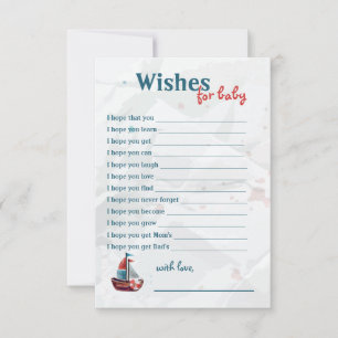 Watercolor Boat Baby Wishes Card