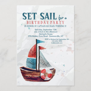 Watercolor Boat Invitation