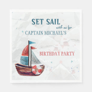 Watercolor Boat Napkins