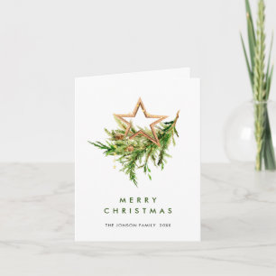Watercolor Bohemian Christmas Composition Holiday Card