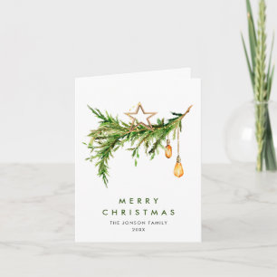 Watercolor Bohemian Christmas Composition Holiday Card