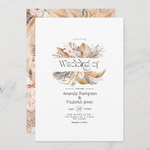 Watercolor Bohemian Wedding Invitation