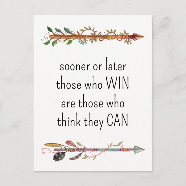 Watercolor Boho Arrow and Feathers Postcard (Front)