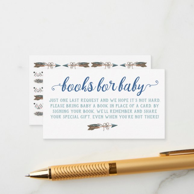 Watercolor Boho Books for Baby Enclosure Card (Front/Back In Situ)