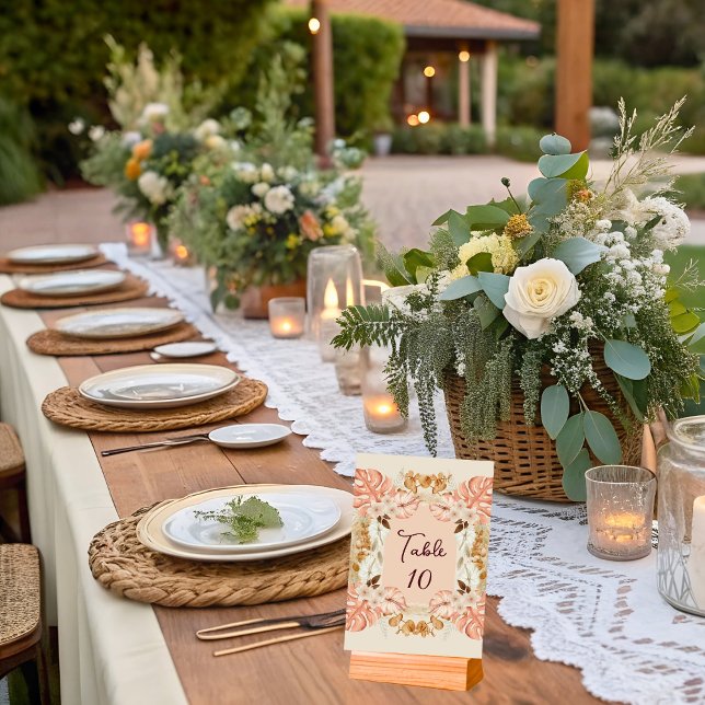 Watercolor Boho Bouquet Table Number (Creator Uploaded)