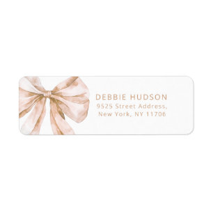 Watercolor boho bow Toile de Jouy Return Address